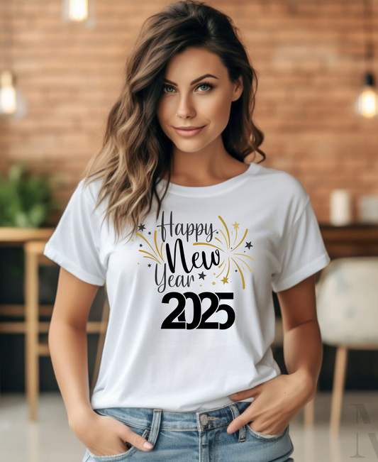 2025 New Year Unisex Tee Shirt, Holiday Celebration T-Shirt, Party Countdown Top, Festive NYE Apparel, Year End Gathering Gift