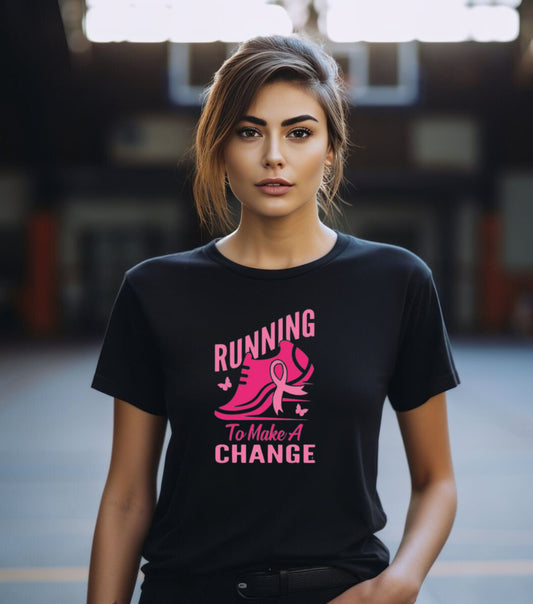 Breast cancer awareness running Unisex Jersey Short Sleeve Tee, breast cancer awareness for runners shirt